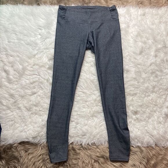 Athleta Gray Heringbone Ruched Leggings - Picture 2 of 9